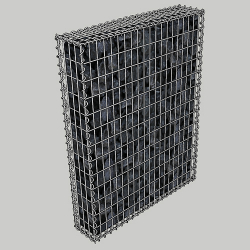 Габіонна секція паркана 1х2х0.2м, вічко 50х100мм, цинк, з'єднання на спіралях