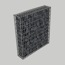 Габіонна секція паркана 1х1.6х0.2м, вічко 50х100мм, цинк, з'єднання на спіралях
