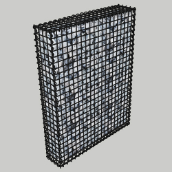 Габіонна секція паркана 1х2х0.2м, вічко 50х50мм, цинк та порошкове фарбування, з'єднання на спіралях