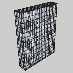 Габіонна секція паркана 1х2х0.2м, вічко 50х100мм, цинк та порошкове фарбування, з'єднання на гачках
