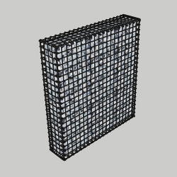 Габіонна секція паркана 1х1.6х0.2м, вічко 50х50мм, цинк та порошкове фарбування, з'єднання на гачках