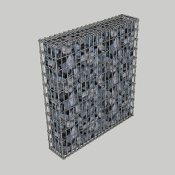 Габіонна секція паркана 1х1.6х0.2м, вічко 50х100мм, гарячий цинк, з`єднання на гачках