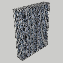 Габіонна секція паркана 1х2х0.2м, вічко 50х100мм, гарячий цинк, з`єднання на гачках