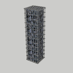Габіонний стовп паркана 0.3х0.3х2м, вічко 50х100мм, цинк, з'єднання на гачках