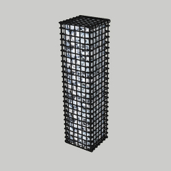 Габіонний стовп паркана 0.3х0.3х2м, вічко 50х50мм, цинк та порошкове фарбування, з'єднання на гачках