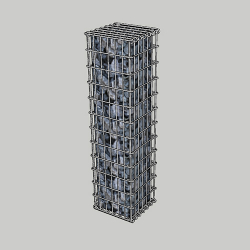 Габіонний стовп паркана 0.3х0.3х2м, вічко 50х100мм, гарячий цинк, з'єднання на гачках