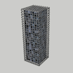 Габіонний стовп паркана 0.4х0.4х2м, вічко 50х50мм, цинк, з'єднання на спіралях