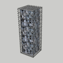 Габіонний стовп паркана 0.4х0.4х2м, вічко 50х100мм, гарячий цинк, з'єднання на спіралях