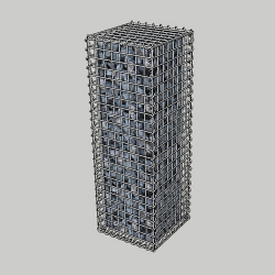 Габіонний стовп паркана 0.4х0.4х2м, вічко 50х50мм, гарячий цинк, з'єднання на спіралях