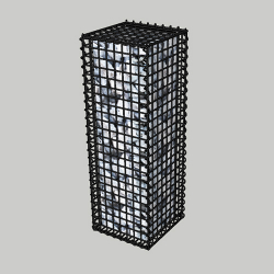 Габіонний стовп паркана 0.4х0.4х2м, вічко 50х50мм, цинк та порошкове фарбування, з'єднання на спіралях