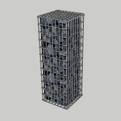 Габіонний стовп паркана 0.4х0.4х2м, вічко 50х100мм, цинк, з'єднання на гачках