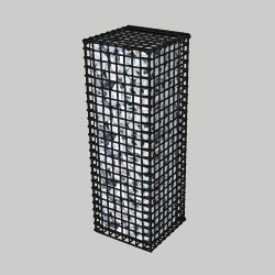 Габіонний стовп паркана 0.4х0.4х2м, вічко 50х50мм, цинк та порошкове фарбування, з'єднання на гачках