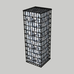 Габіонний стовп паркана 0.4х0.4х2м, вічко 50х100мм, цинк та порошкове фарбування, з'єднання на гачках