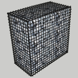 Габіон зварний 1х0.5х1м, вічко 50х50мм, цинк та порошкове фарбування, з'єднання на спіралях