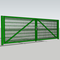 Ворота розпашні 3D, 4х1.5м, із замком, цинк+ПВХ