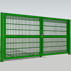Ворота розпашні 3D, 3х1.5м, із замком, цинк+ПВХ
