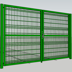Ворота розпашні 3D, 3х2м, із замком, цинк+ПВХ