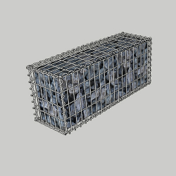 Габіонний цоколь паркану 1х0.4х0,3м, вічко 50х100мм, гарячий цинк, з'єднання на спіралях