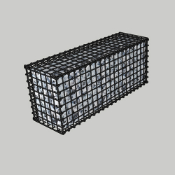 Габіонний цоколь паркану 1х0.4х0,3м, вічко 50х50мм, цинк та порошове фарбування, з'єднання на гачках