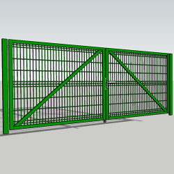 Ворота розпашні 3D, 4х1.7м, із замком, цинк+ПВХ