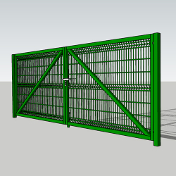 Ворота розпашні 3D, 5х1.5м, із замком, цинк+ПВХ