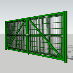 Ворота розпашні 3D, 5х1.7м, із замком, цинк+ПВХ