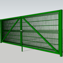 Ворота розпашні 3D, 6х1.7м, із замком, цинк+ПВХ