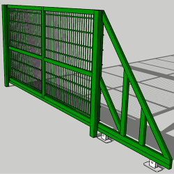 Ворота відкатні 3D, 4х1.2м, з фурнітурою, цинк+ПВХ