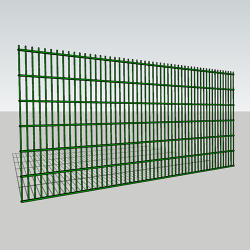 Секція 2D паркану 2.5х1.2м, дріт 5/4/5мм, цинк+ПВХ