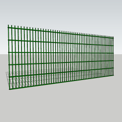 Секція 2D паркану 2.5х1м, дріт 5/4/5мм, цинк+ПВХ